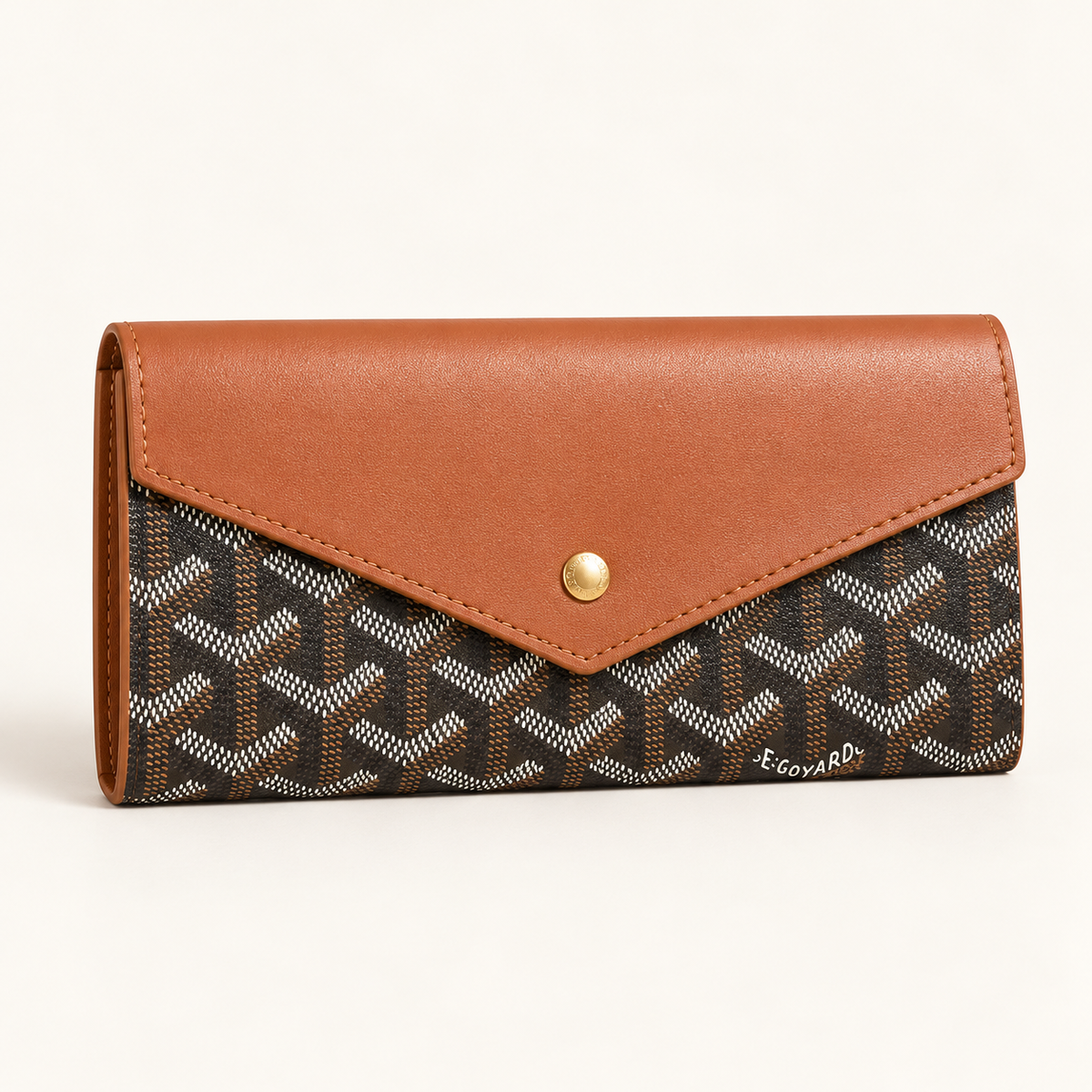 Goyard Pochette chevrons à rabat — Caramel vue du produit