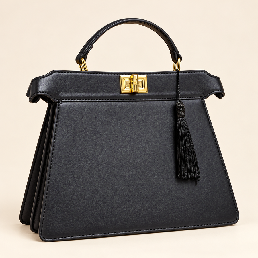 Fendi Sac trapèze à pompon — Noir vue du produit