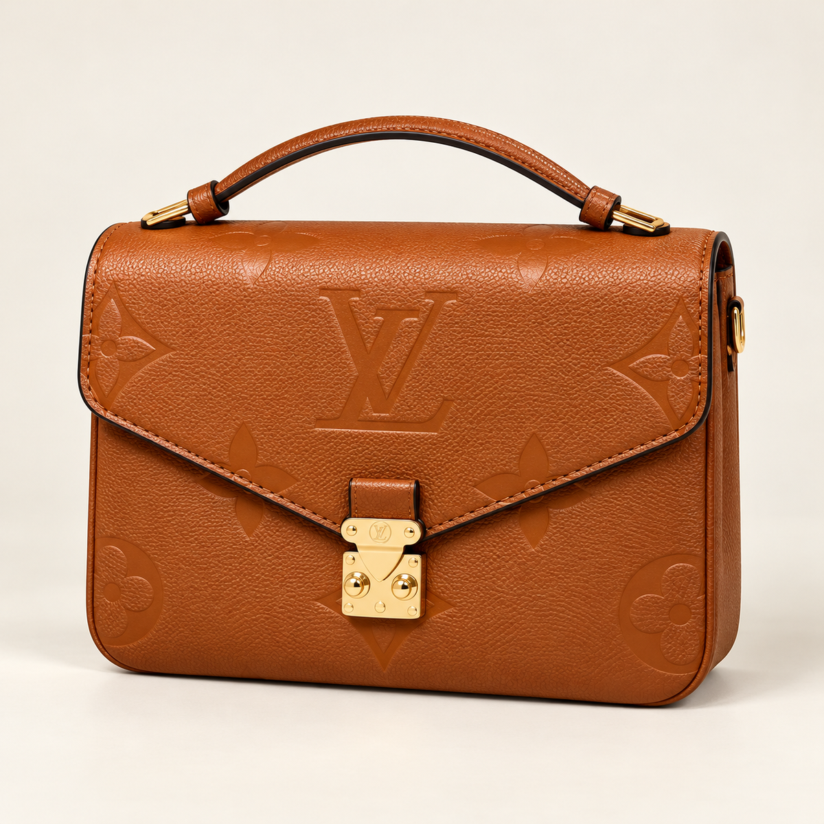 Louis Vuitton Sac à rabat monogramme en relief — Caramel vue du produit