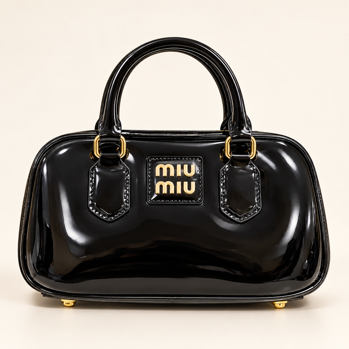 Miu Miu Mini sac verni — Noir vue du produit