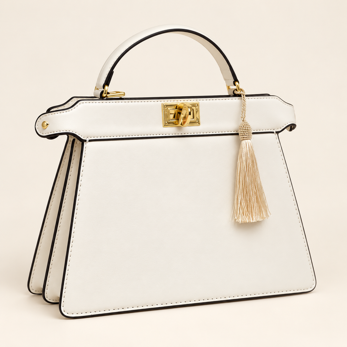 Fendi Sac trapèze à pompon — Ivoire vue du produit