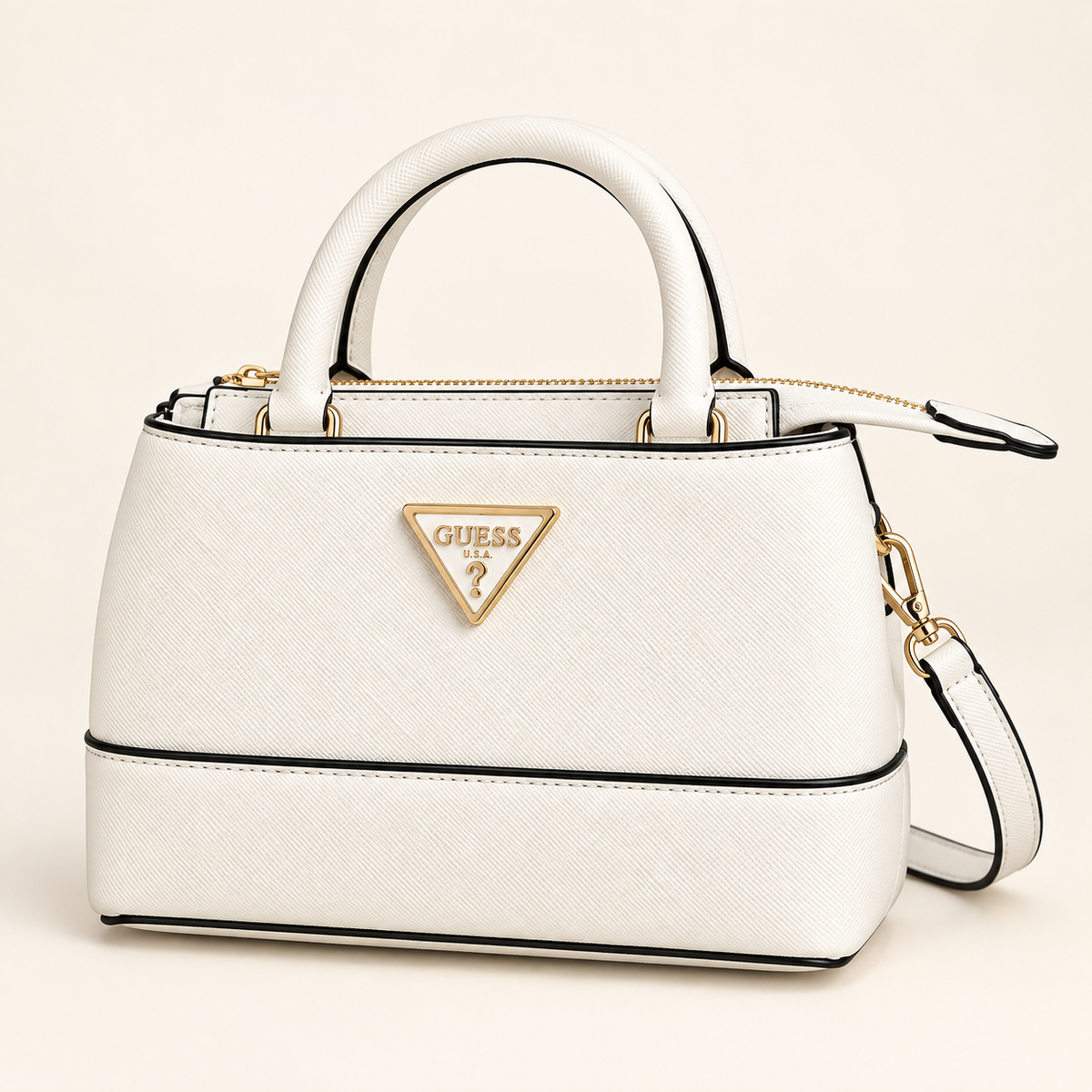 Guess Mini sac structuré à triangle — Ivoire vue du produit