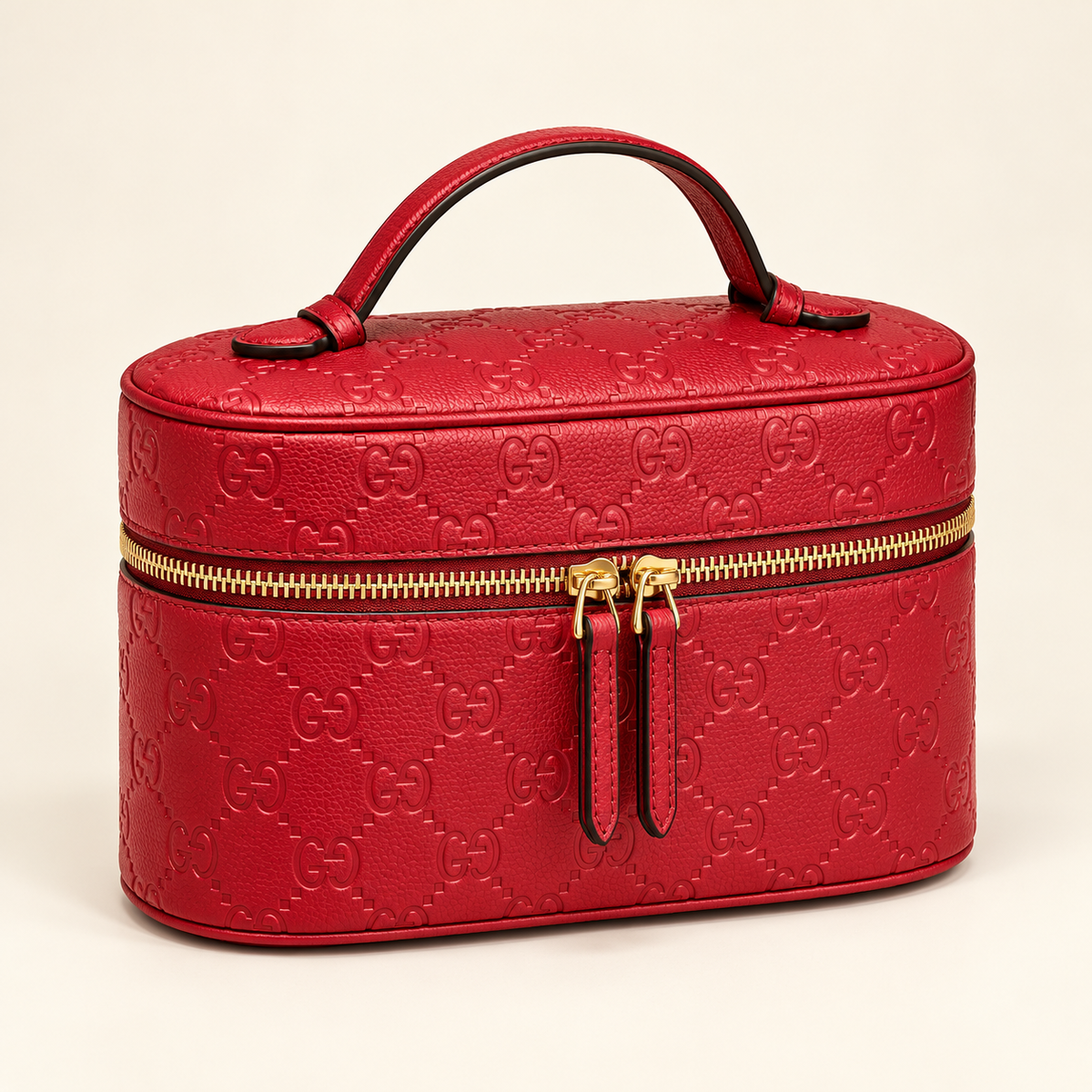 Gucci Mini vanity monogramme en relief — Rouge vue du produit