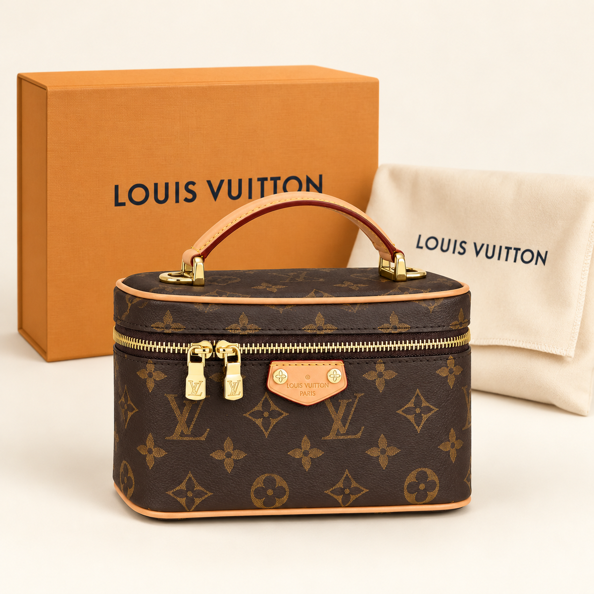 Louis Vuitton Mini vanity monogramme — Monogramme et naturel avec boîte et housse