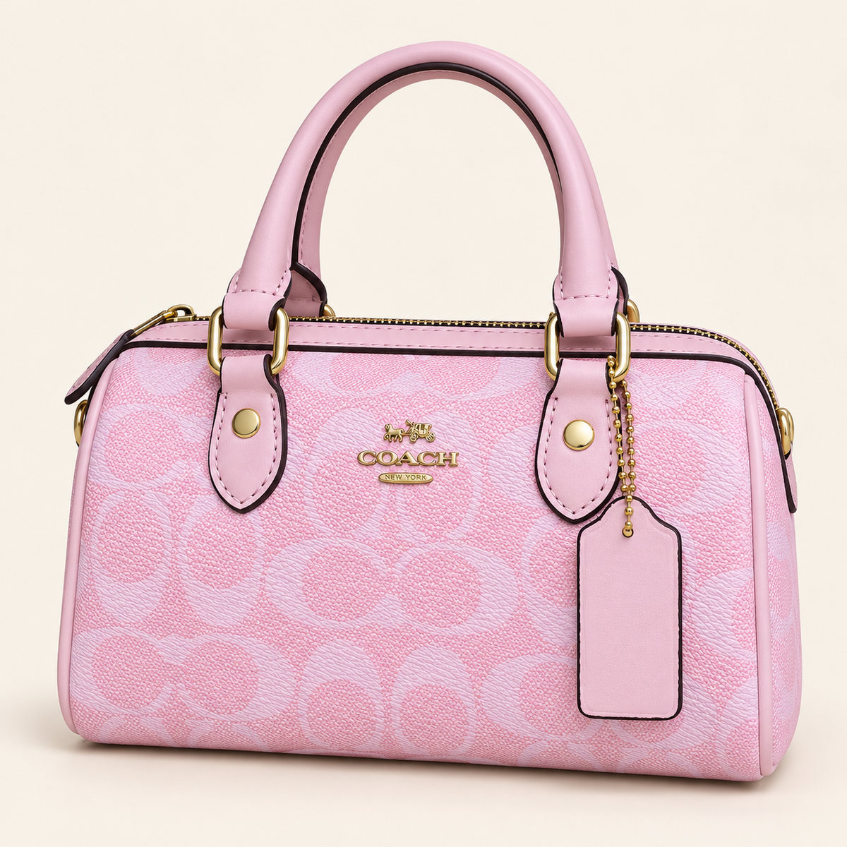 Coach Mini sac à anses — Monogramme rose vue du produit
