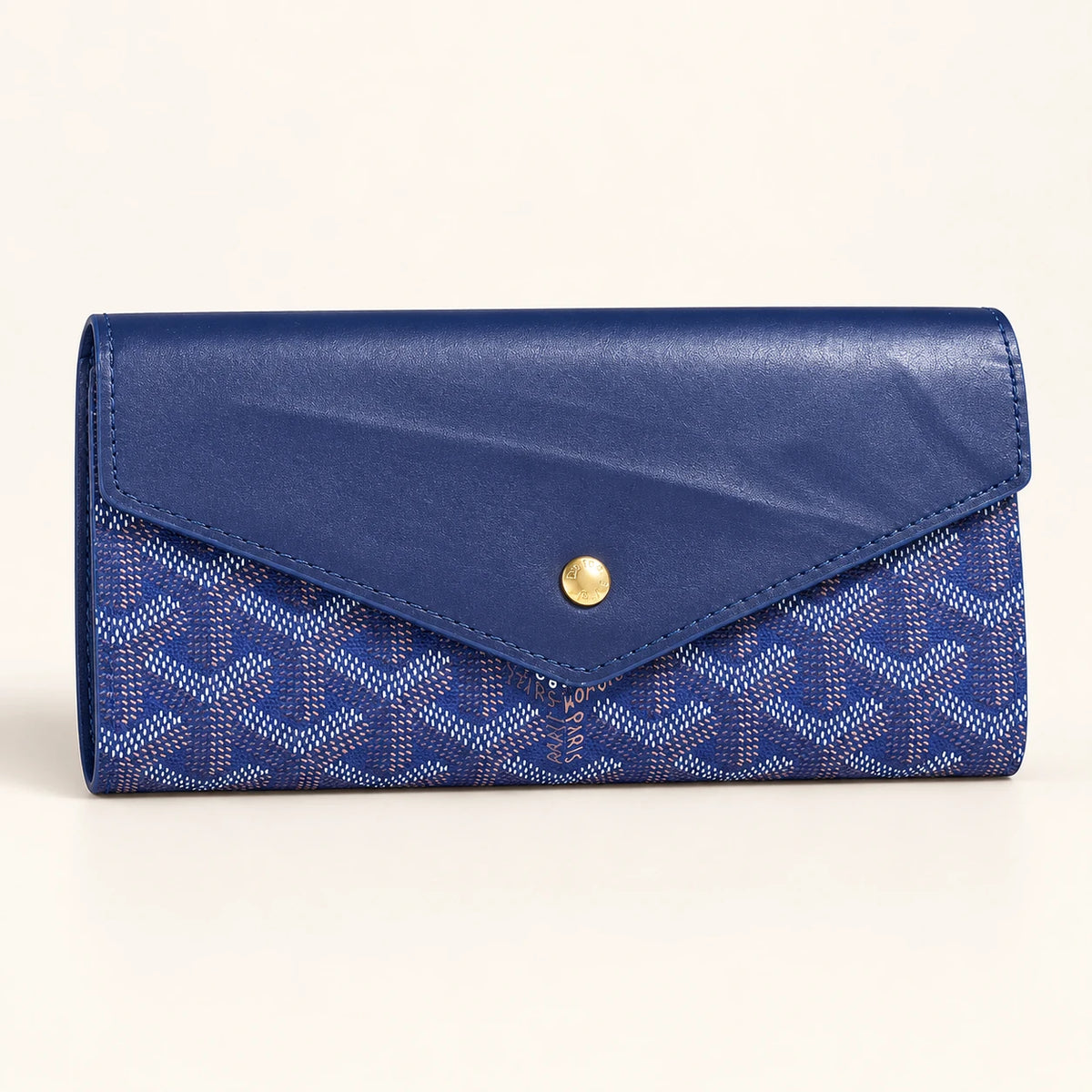 Portefeuille long à rabat — Bleu