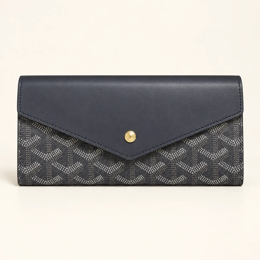 Portefeuille long à rabat — Anthracite
