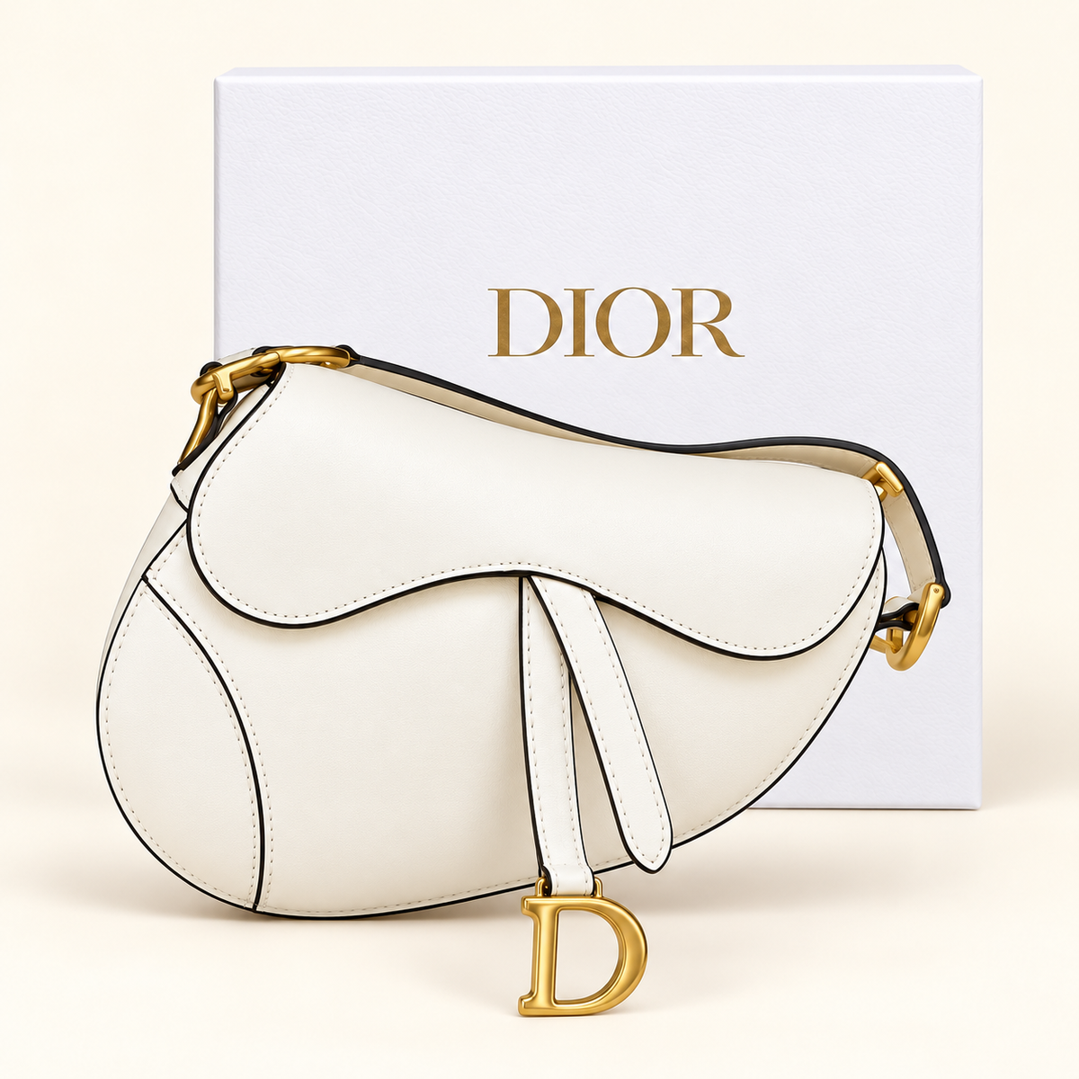 Sac selle — Blanc — sac et boîte