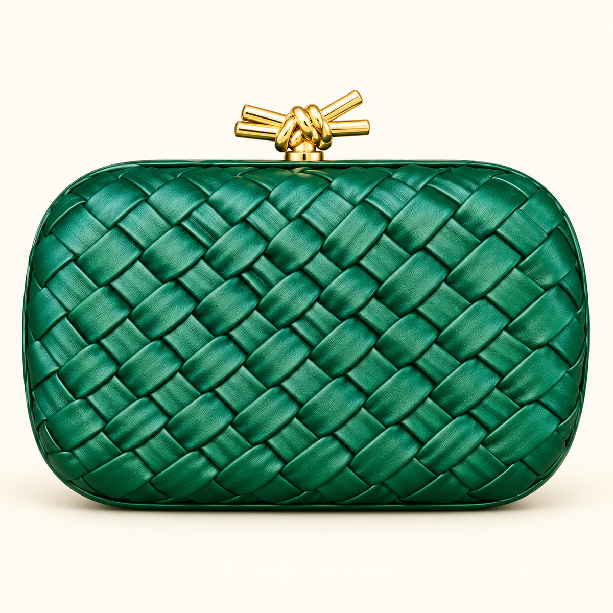 Pochette tressée — Vert émeraude — studio