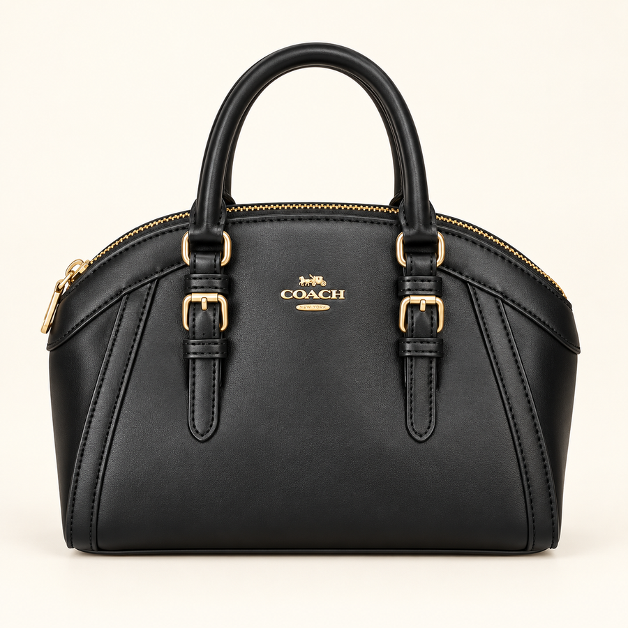 Sac bowling arrondi — Noir uni — studio