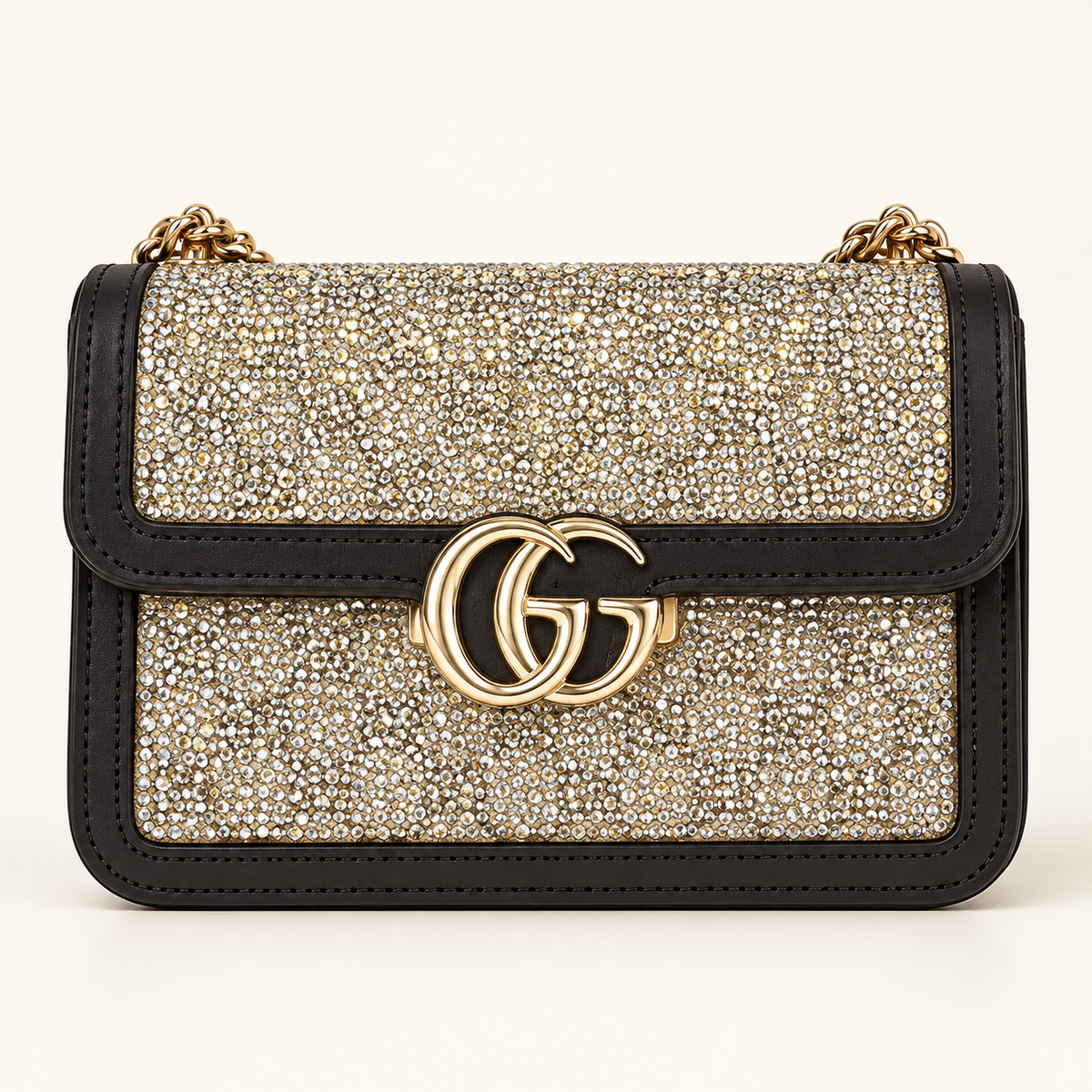 Sac rabat double G — Beige — mise en scène générée