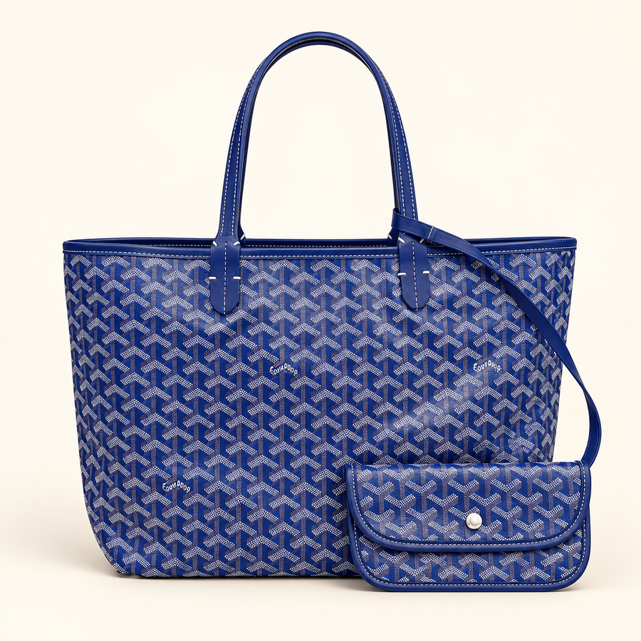 Cabas chevrons bleu — Bleu — image générée