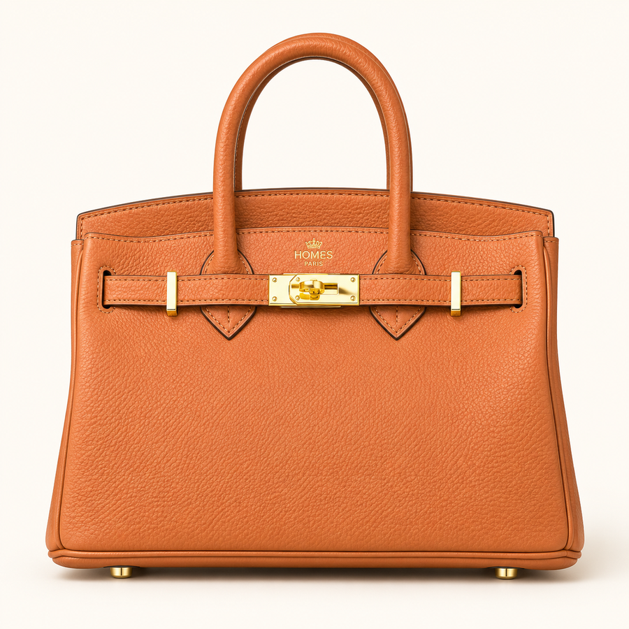 Sac structuré double anse — Caramel — image générée