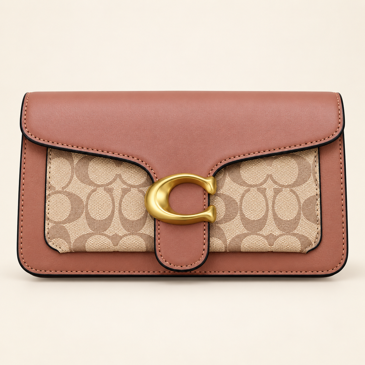 Sac rabat à boucle C — Rose — image studio générée