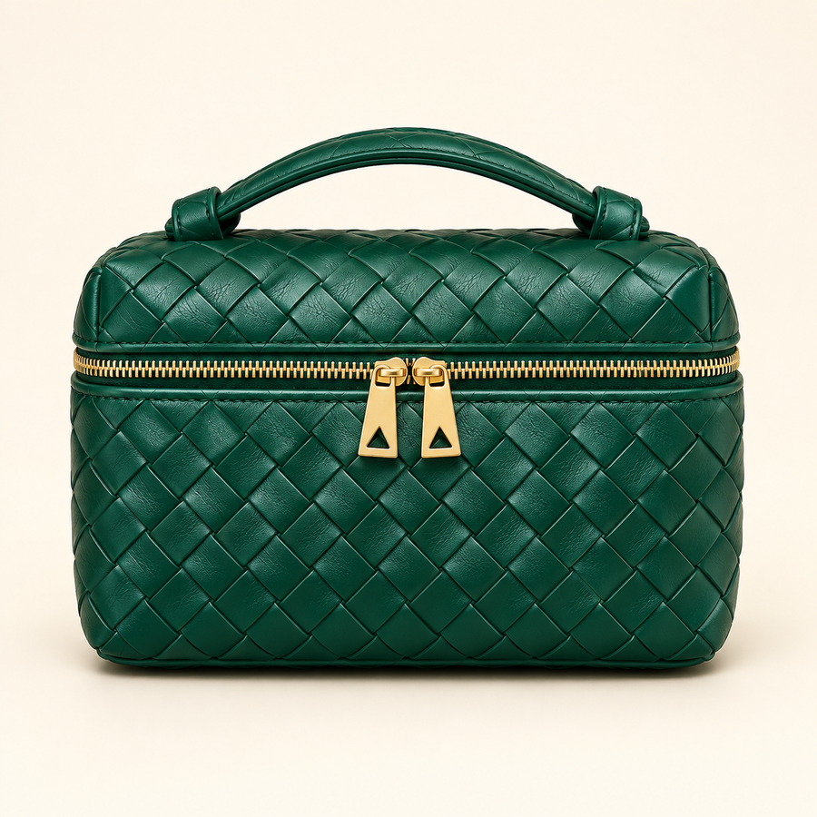 Sac tressé poignée — Vert — image studio générée