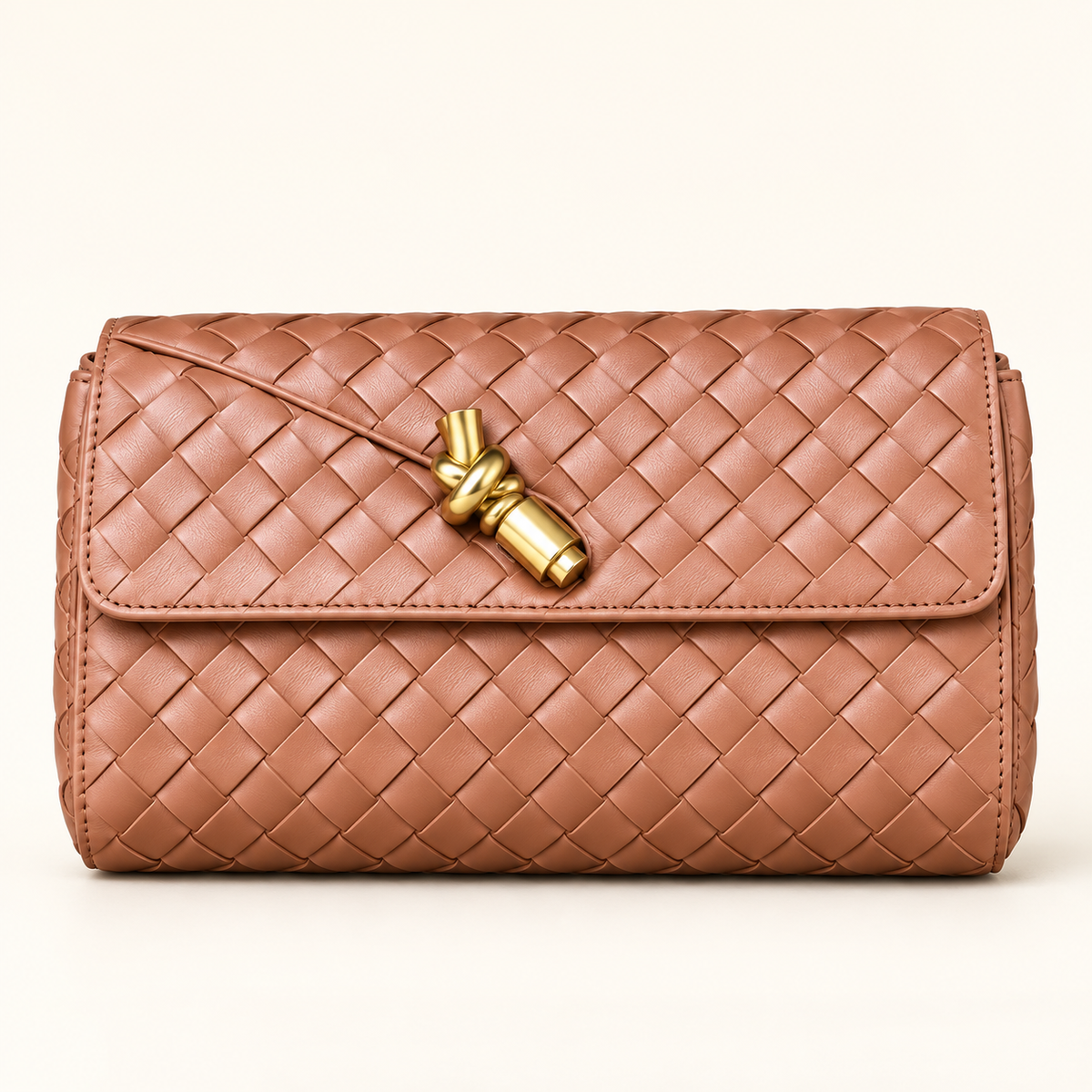 Sac rabat tressé — Rose — image studio générée