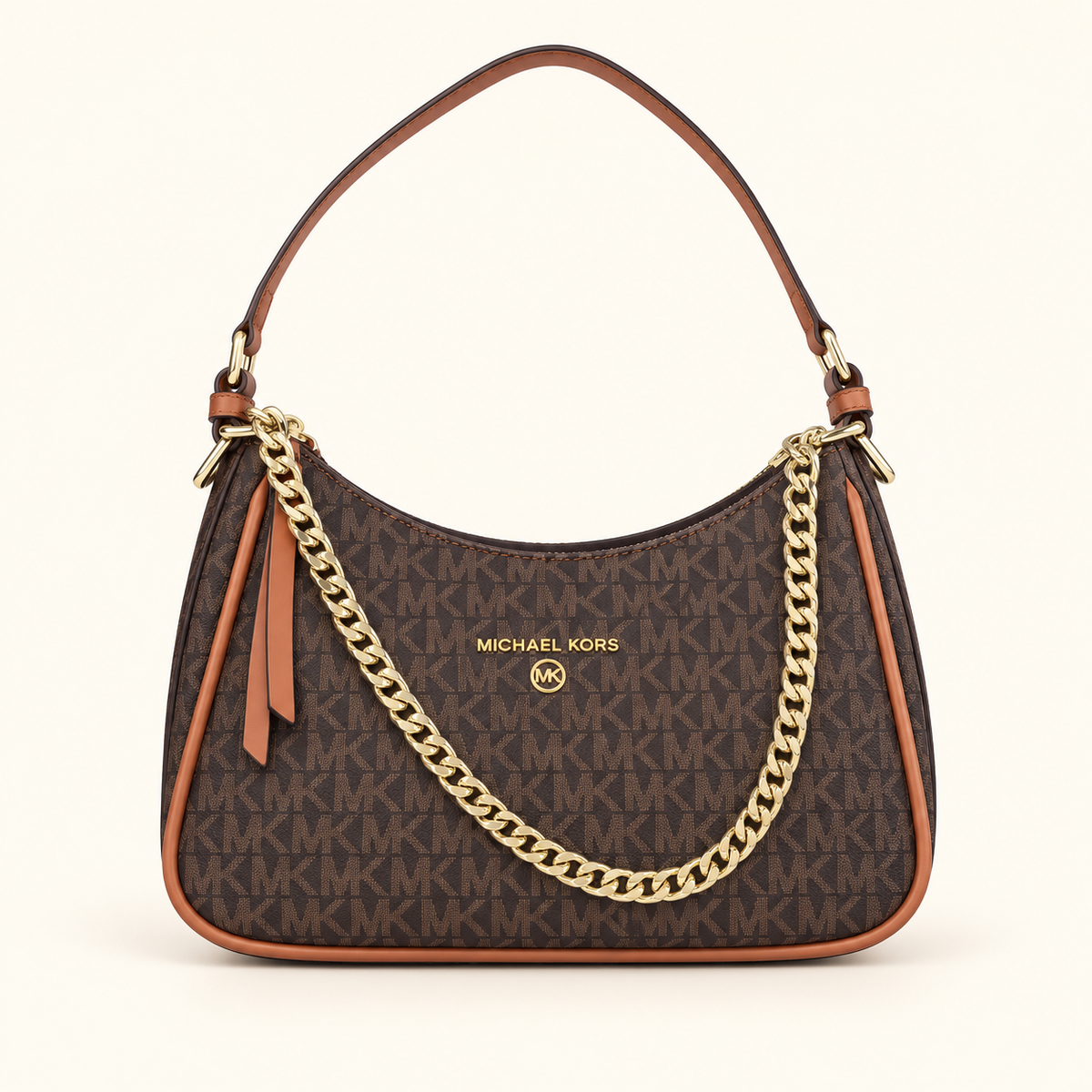 Sac épaule chaîne — Marron — image studio générée