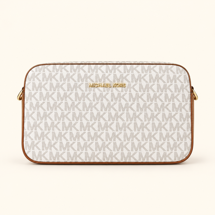 Pochette zippée à motif — Ivoire — image studio générée