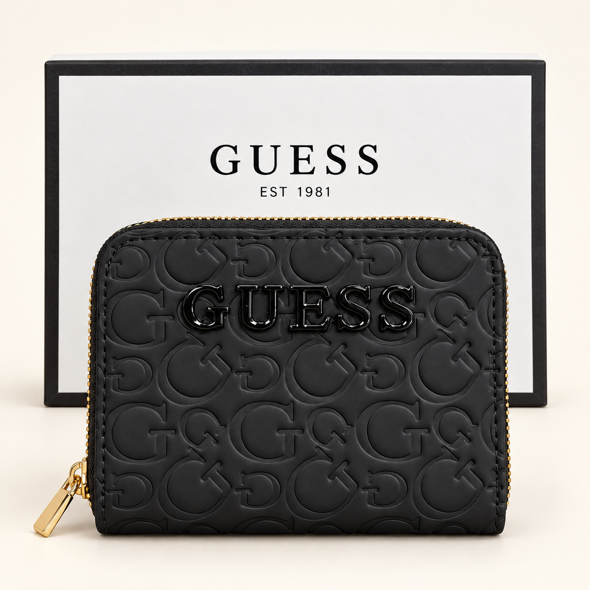 Portefeuille zippé monogramme G — Noir