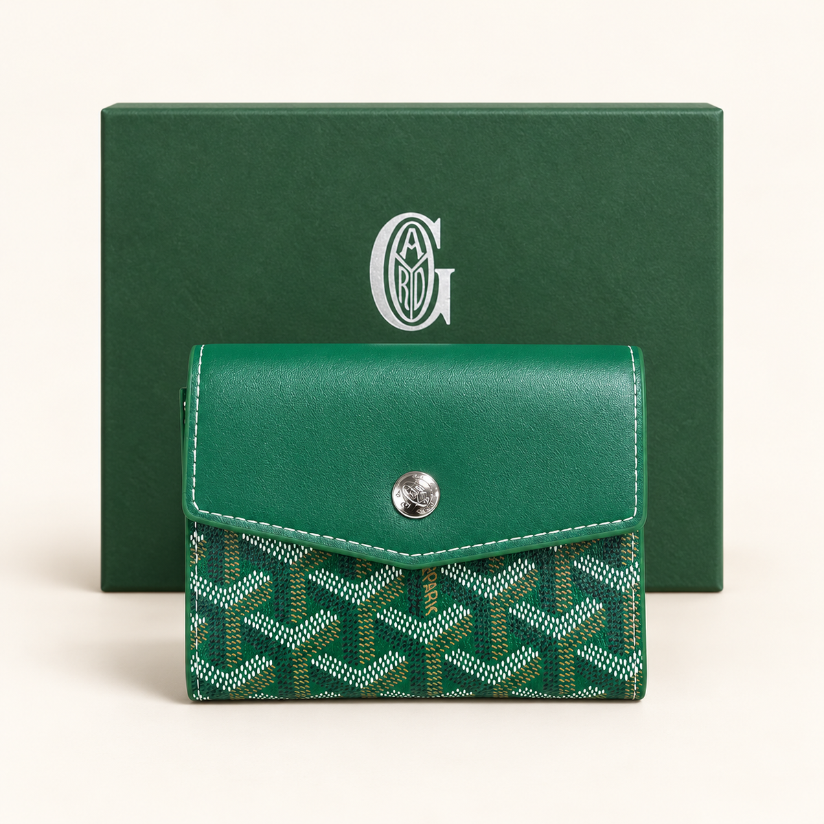 Portefeuille compact à rabat — Vert