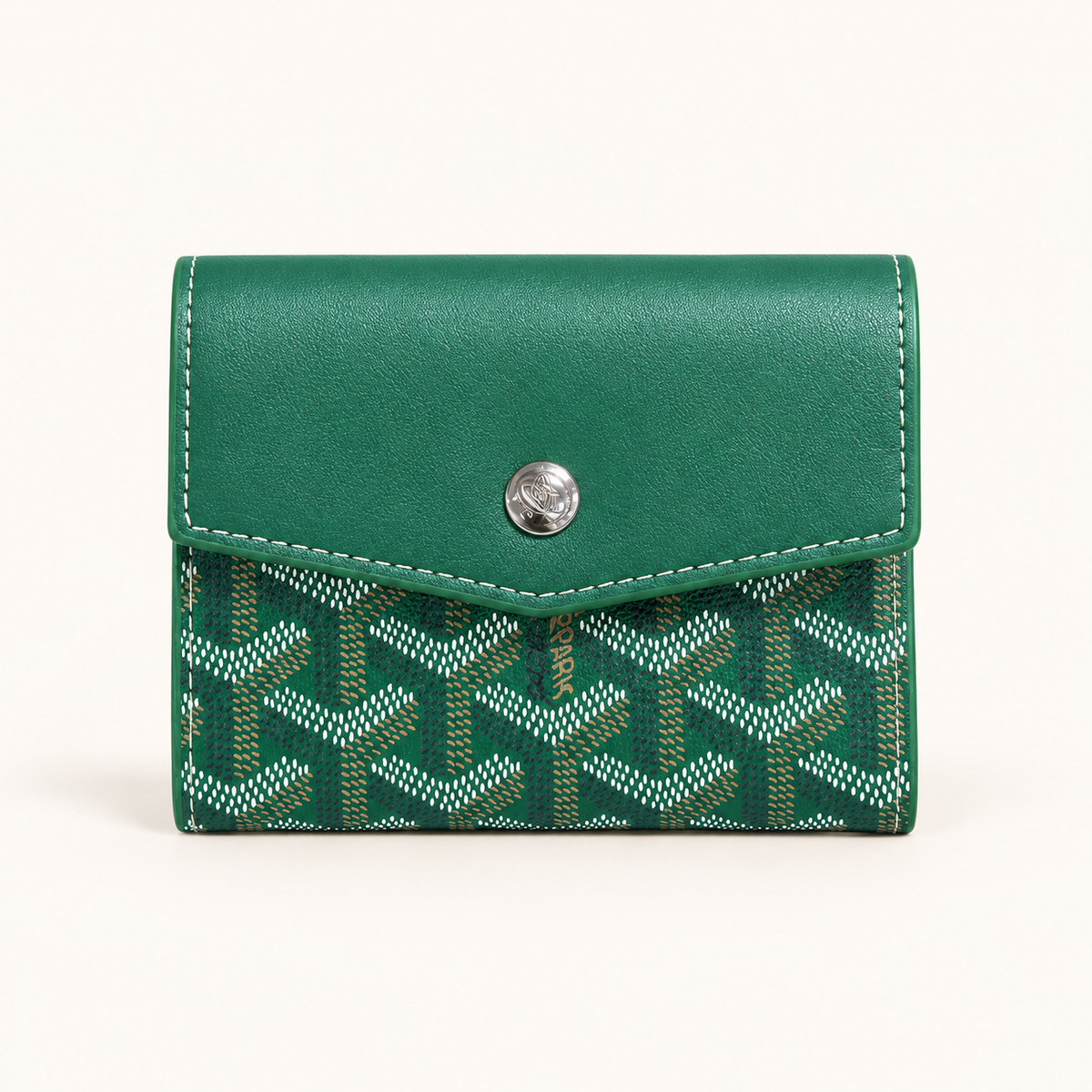 Portefeuille compact à rabat — Vert