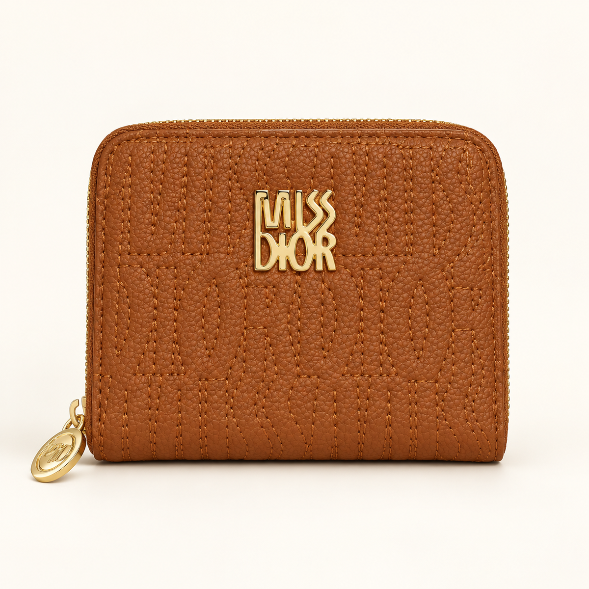 Portefeuille zippé motif signature — Camel