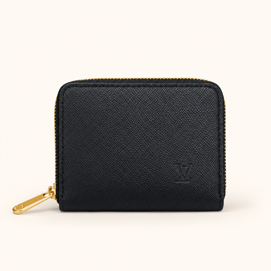 Portefeuille zippé monogramme embossé — Noir